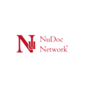 nudoc logo in carmine (red) with no background